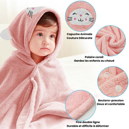 Serviette à capuche pour bébé à séchage rapide